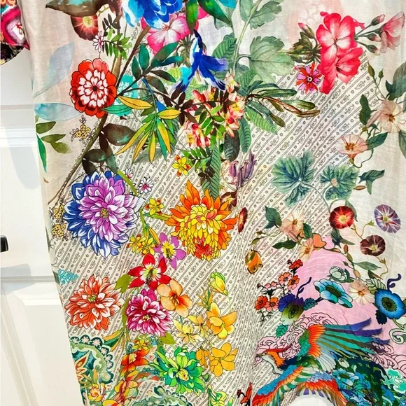 Johnny Was Floral Multicolor Midi Dress - Picture 6 of 6